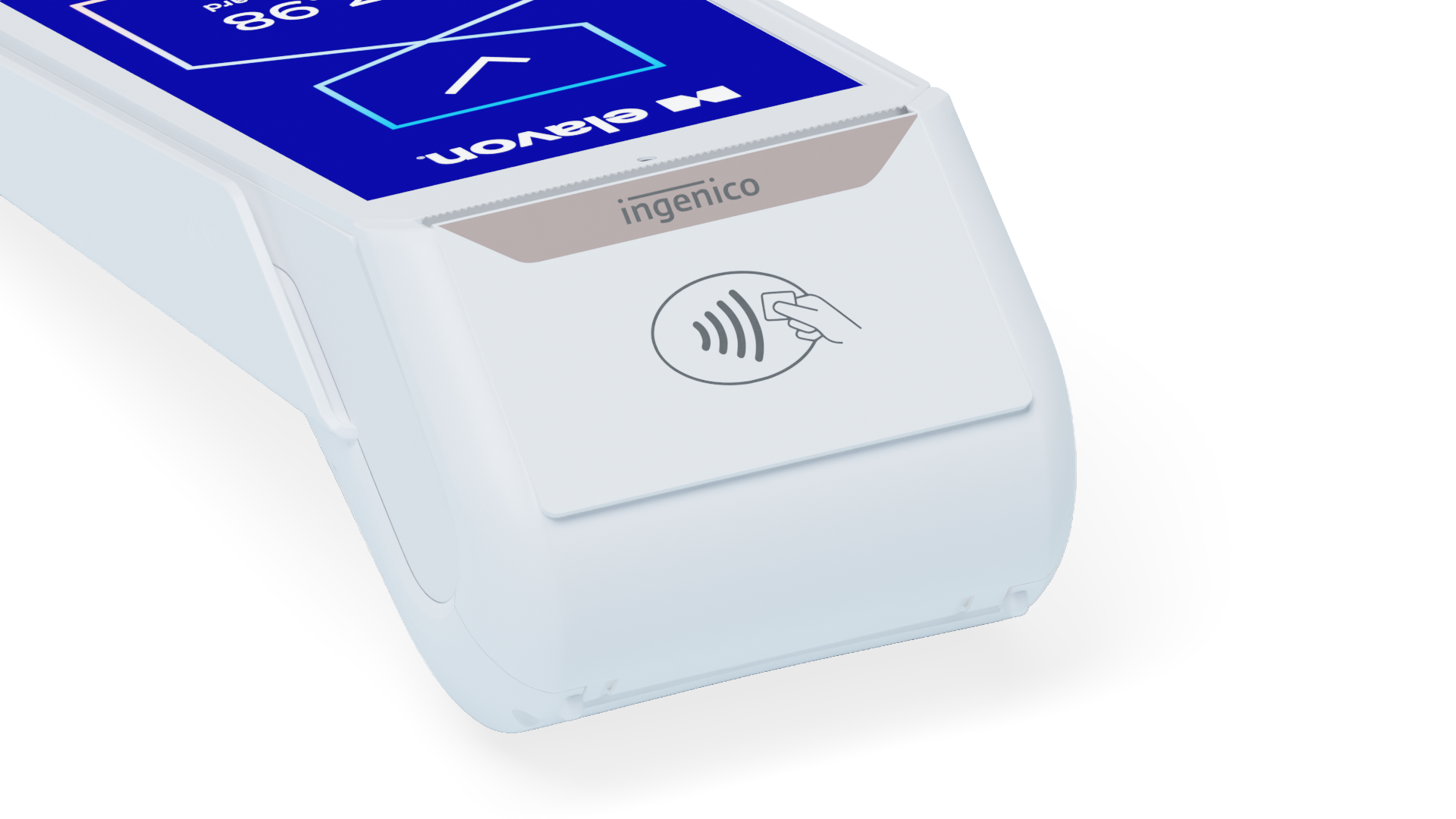 Close up of the Ingenico DX8000 contactless reader