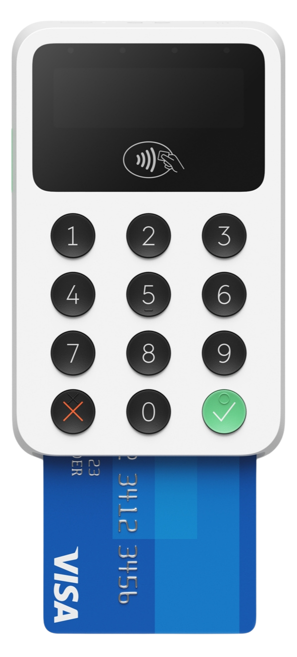 Zettle by PayPal reader with card inserted